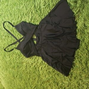 Black one piece cutout crossback tie back Medium Bathingsuit New with tags
